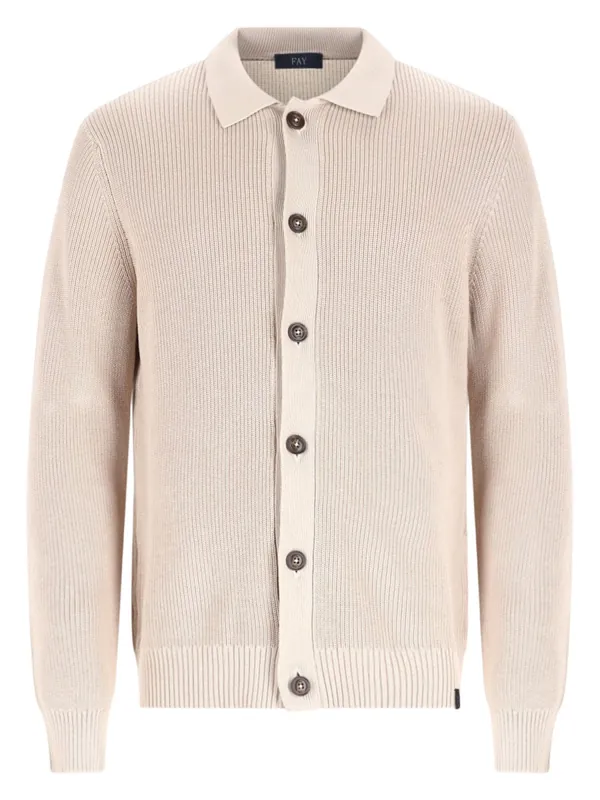 Cardigan In Maglia Di Cotone - Fay