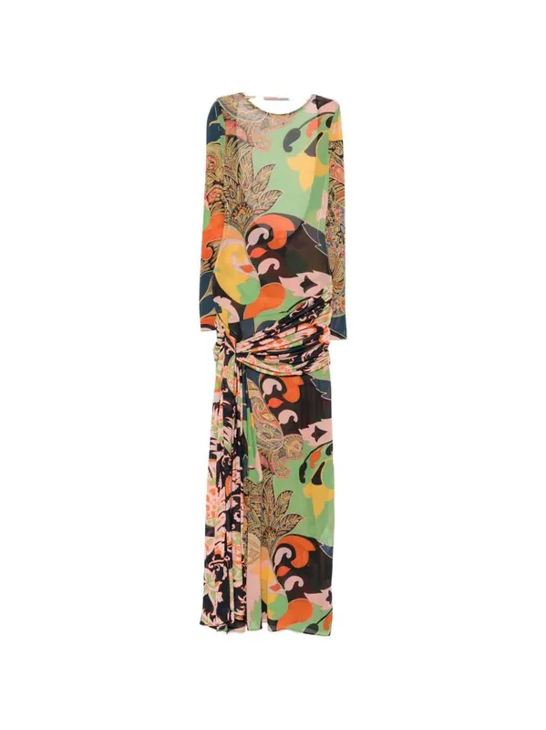Draped Maxi Dress With Paisley Print - Etro