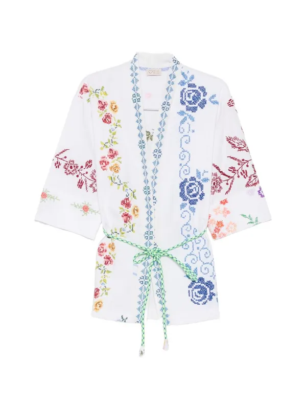 Embroidered Cotton Kimono Jacket - Relax Re-Lux