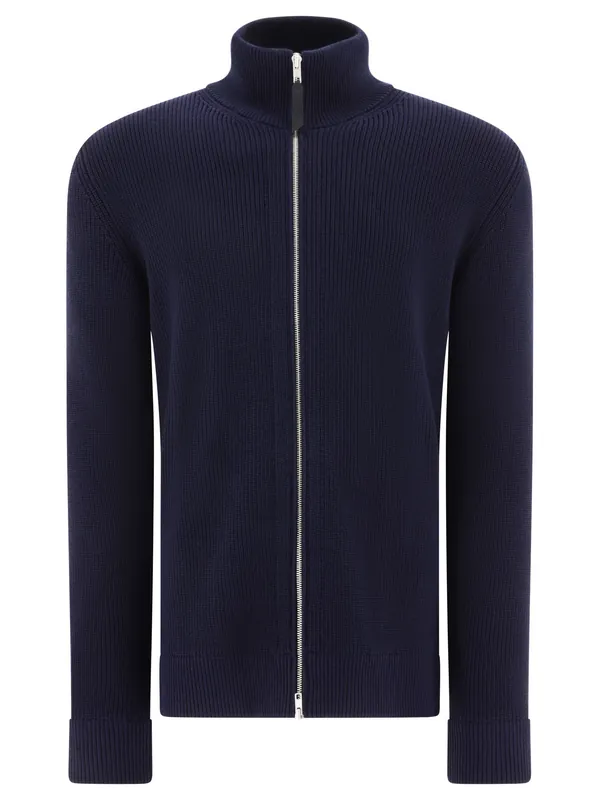 Cotton And Wool Zippered Malgione Knitwear Blue - Maison Margiela