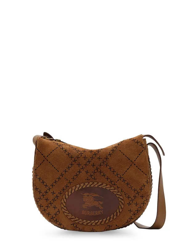 Tavistock Suede Crossbody Bag With Perforated Pattern - Burberry