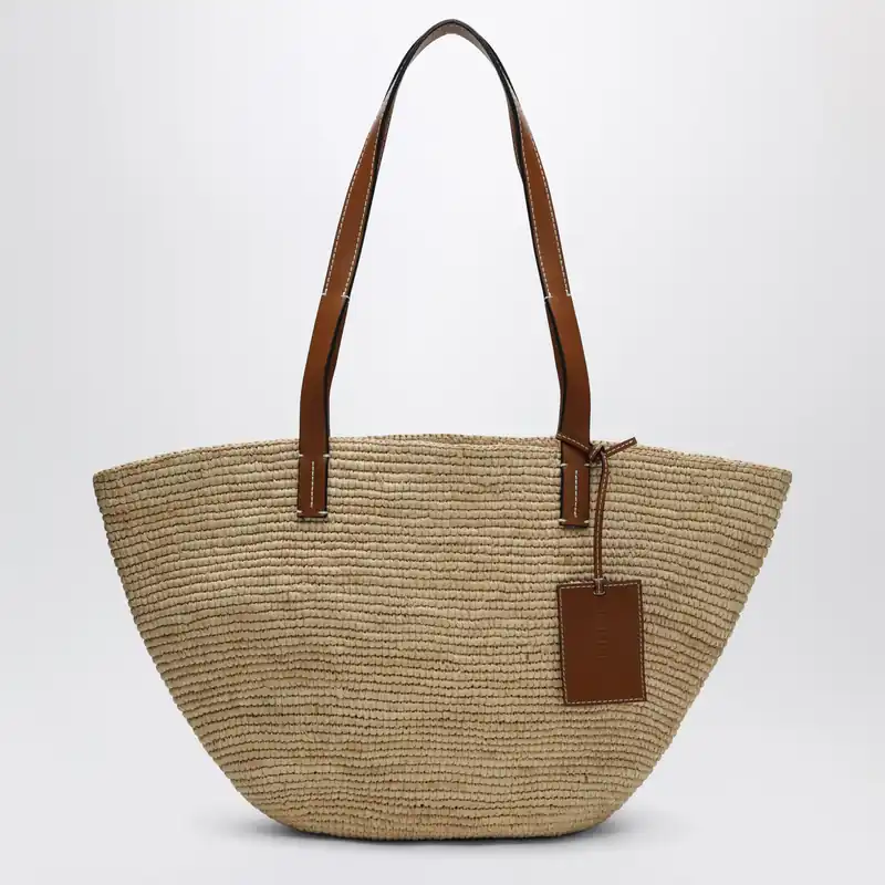 Raffia And Leather Shoulder Bag - Manebí