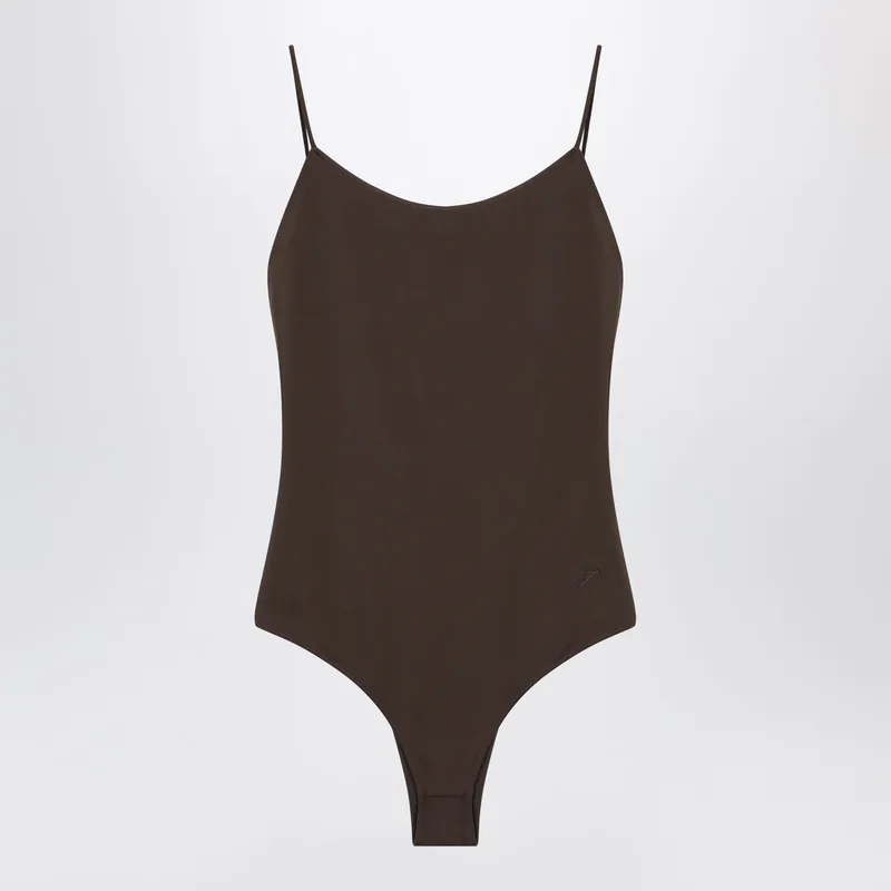 Brown Cabana Swimsuit With Ruffles - Jacquemus