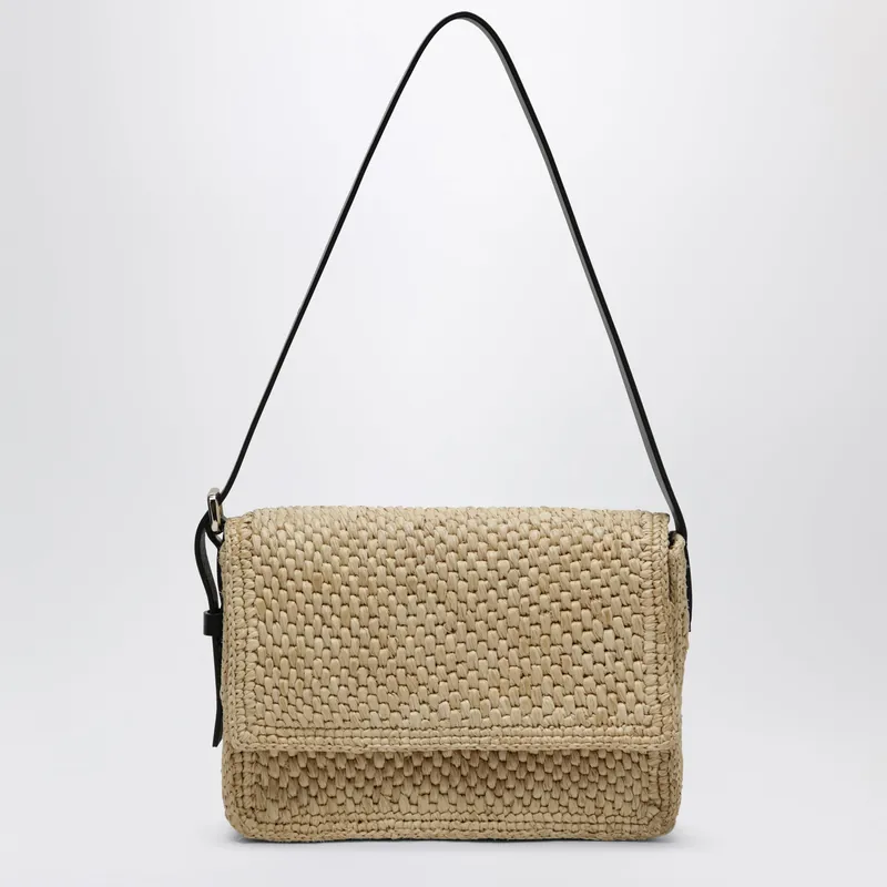 Raffia And Leather Shoulder Bag - Manebí