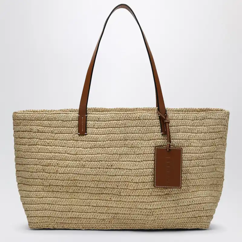 Raffia And Leather Shoulder Bag - Manebí