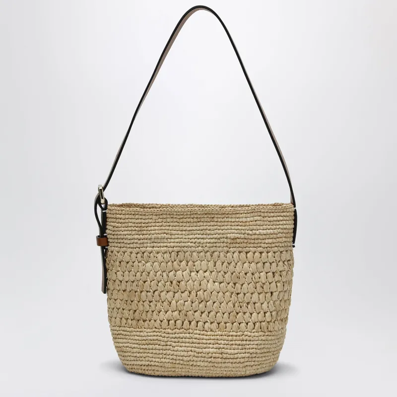 Raffia And Leather Crossbody Bag - Manebí