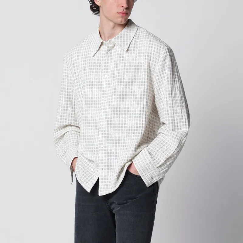 Light Beige Check-Pattern Shirt