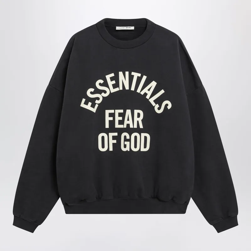 Black Cotton Crewneck Sweatshirt - Fear Of God Essentials