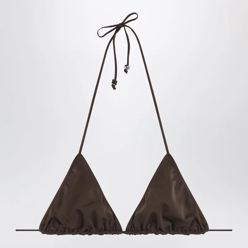 Triangle Bikini Top In Brown - Jacquemus