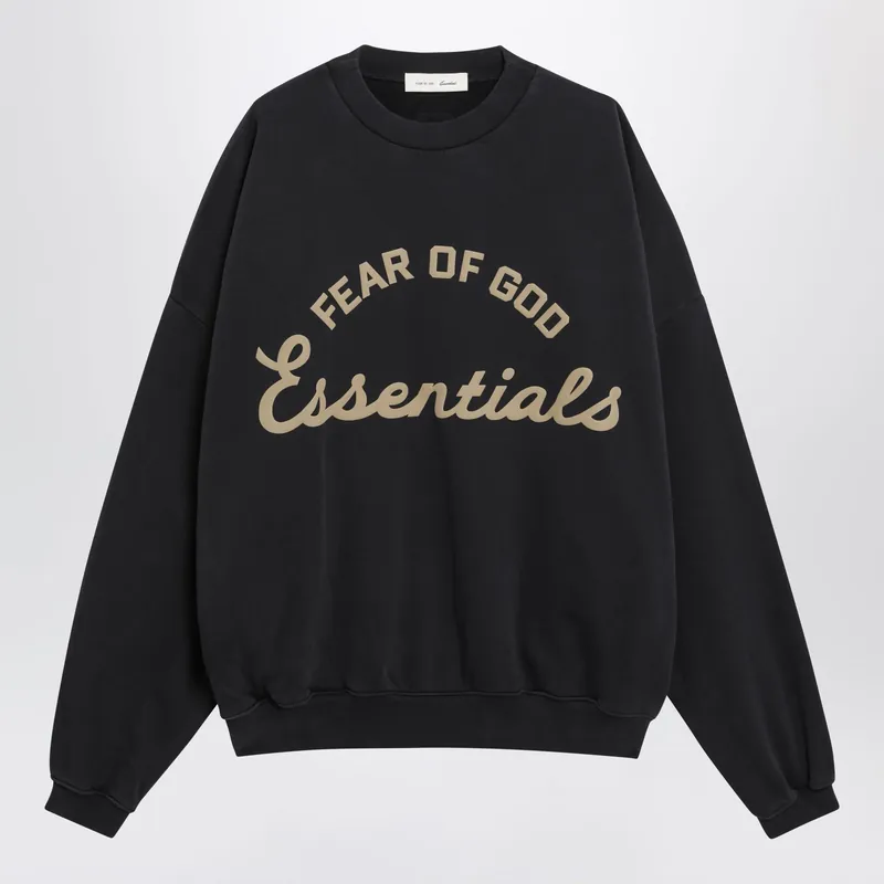 Training 90s Black Cotton Fleece Sweatshirt - Fear Of God Essentials