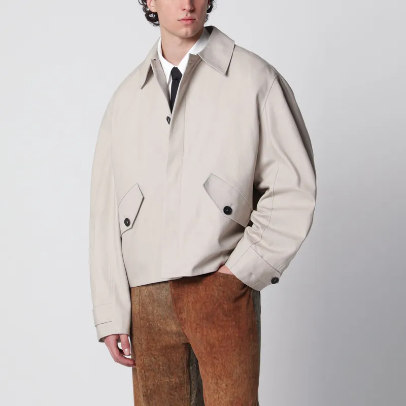 Short Beige Cotton Trench Coat - SéFr