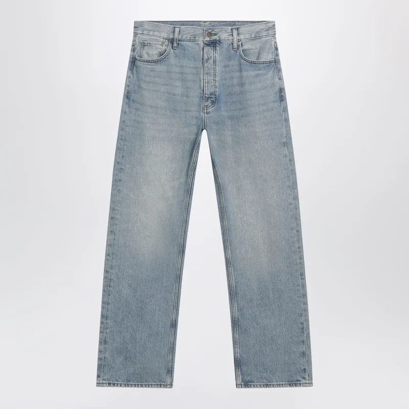 Light Blue Vintage-Effect Denim Jeans