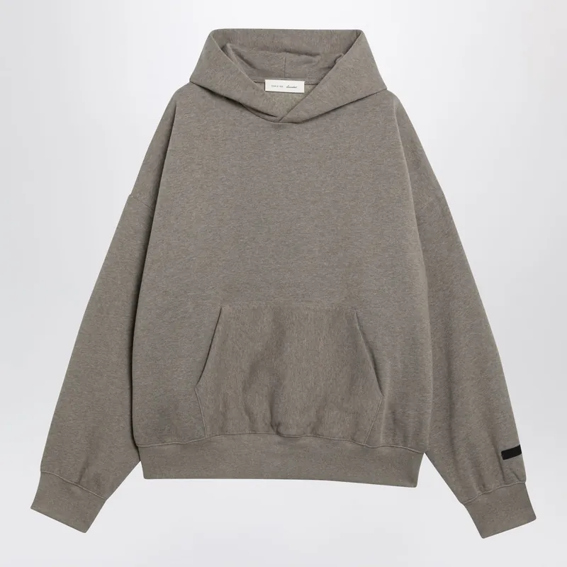 Taupe Cotton Fleece Hoodie - Fear Of God Essentials