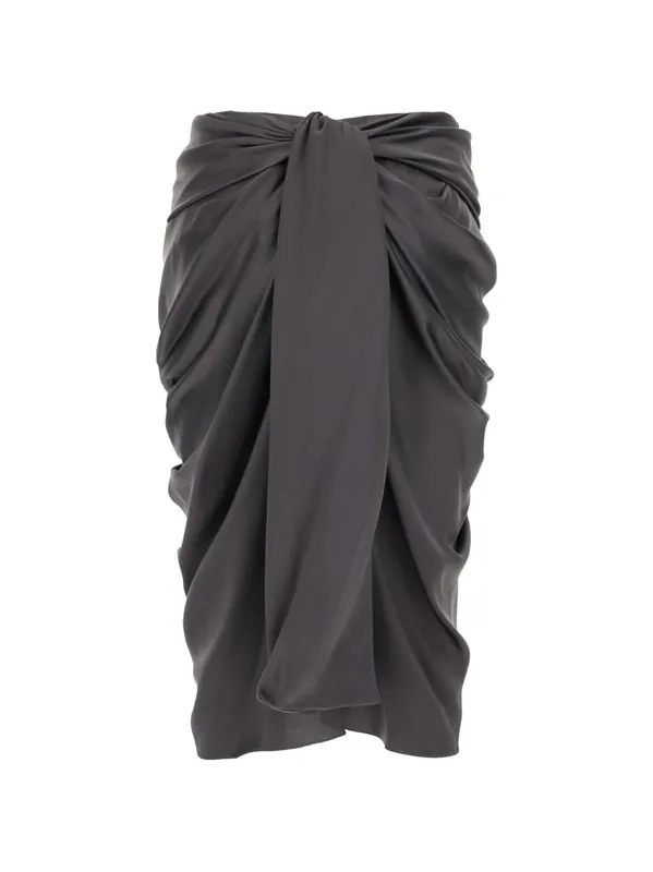 Silk Draped Midi Skirt - Chloé