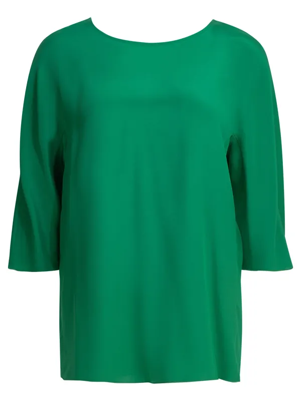 Silk Blouse With Reverse Bow Shirts Green - Max Mara Pianoforte