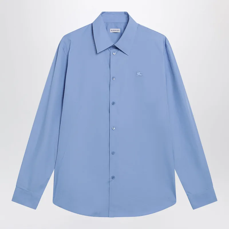 Cornflower Blue Cotton Poplin Shirt - Burberry