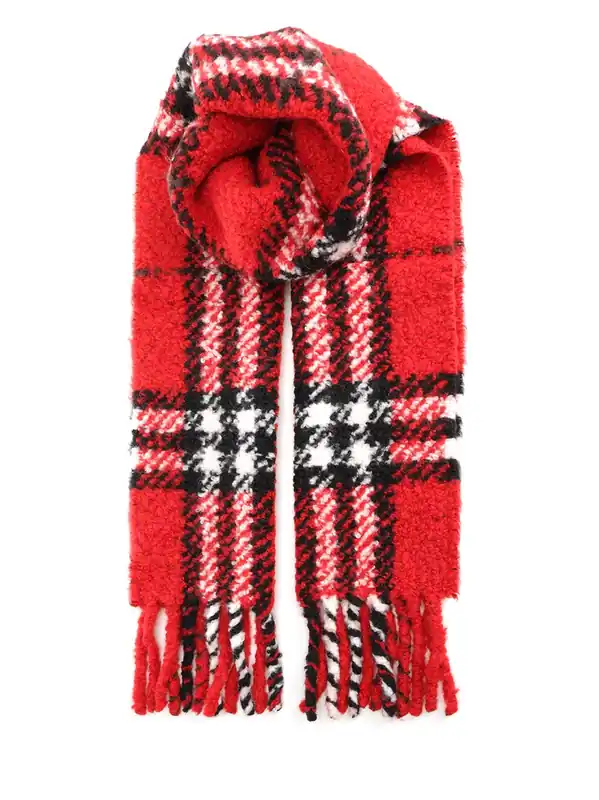 Scarf With Fringes Scarves And Foulards Red - Burberry