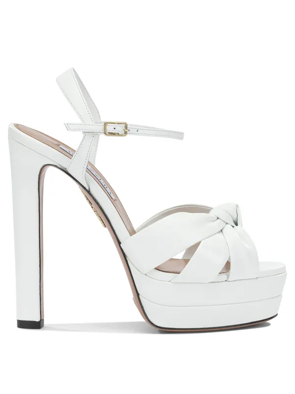 Nina Plateau 130mm Sandals White - Aquazzura
