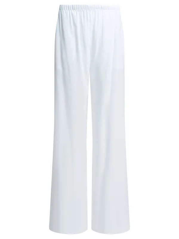 Casual Linen Blend Pants Trousers White - Max Mara Pure
