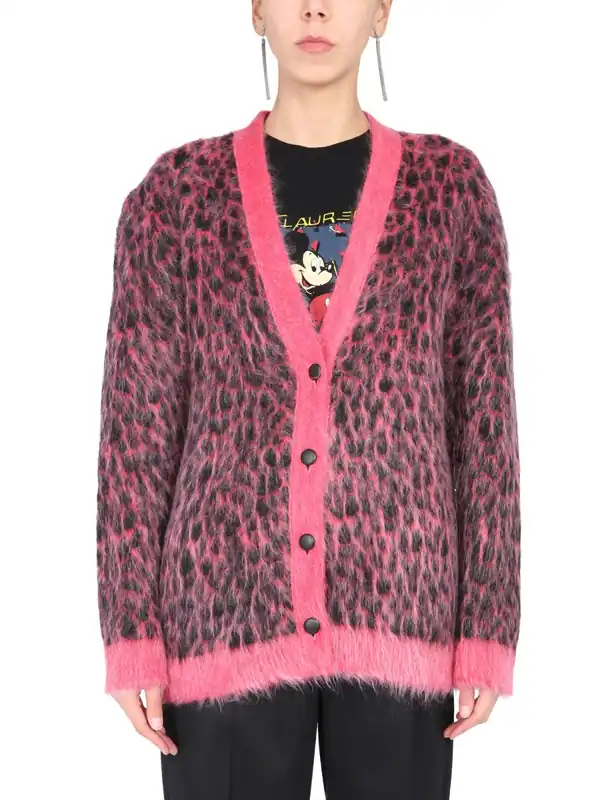 Leopard Jacquard Cardigan - Saint Laurent