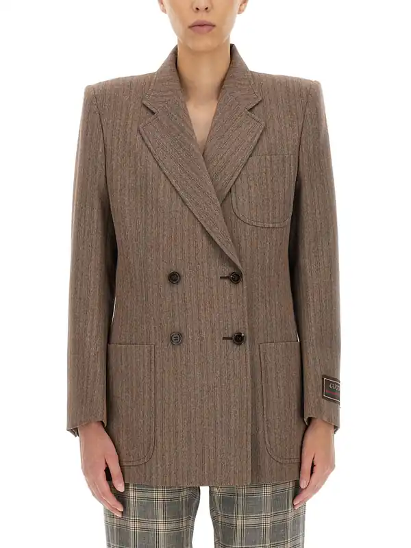 Herringbone Wool Jacket - Gucci