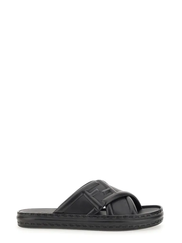 Black Leather Sandal - Fendi