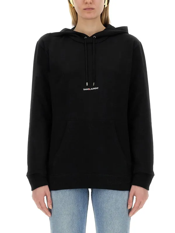 Sweatshirt With Logo Print - Saint Laurent