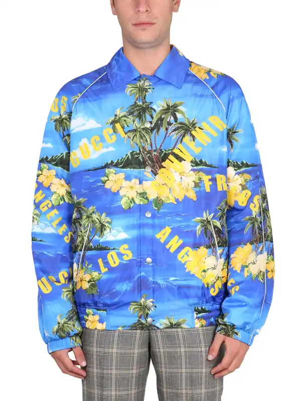 Nylon Jacket With Print - Gucci