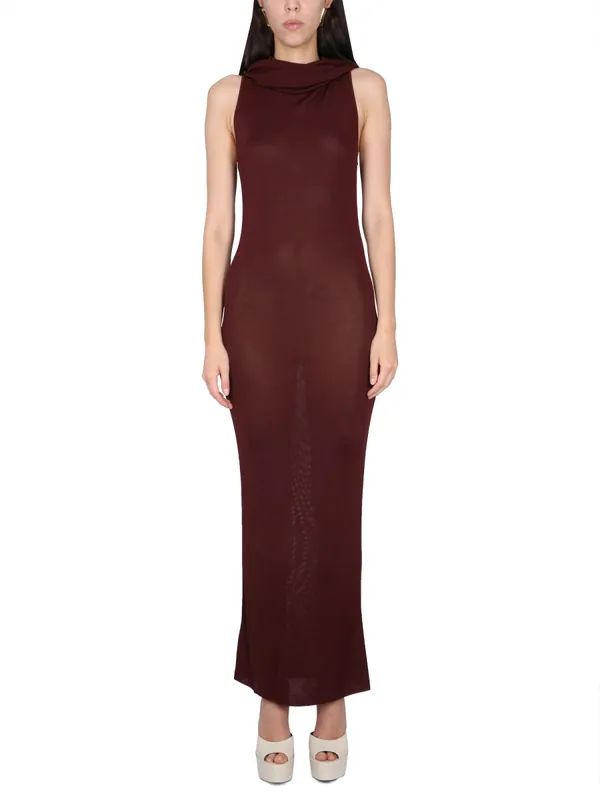 Viscose Hooded Dress - Saint Laurent