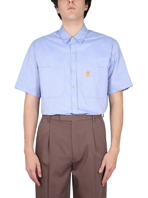Shirt With Bear On Pocket - Gucci