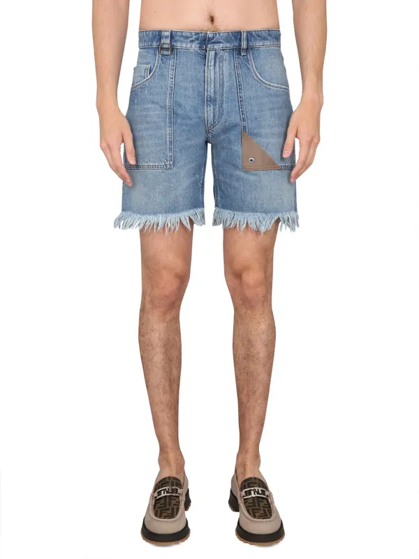 Denim Bermuda Shorts - Fendi