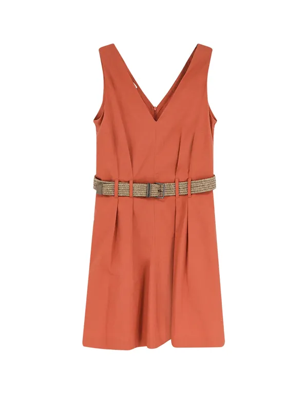 Mini Dress With Belt - Brunello Cucinelli