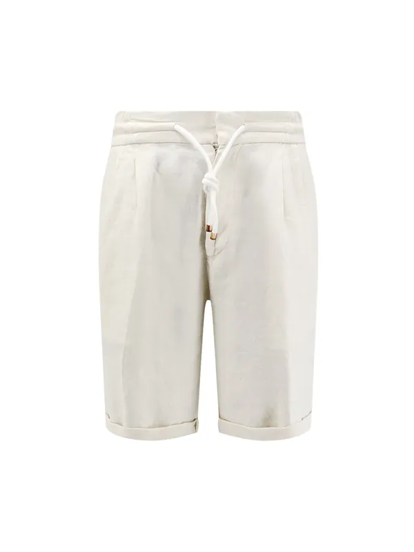 Linen Bermuda Shorts With Drawstring - Brunello Cucinelli