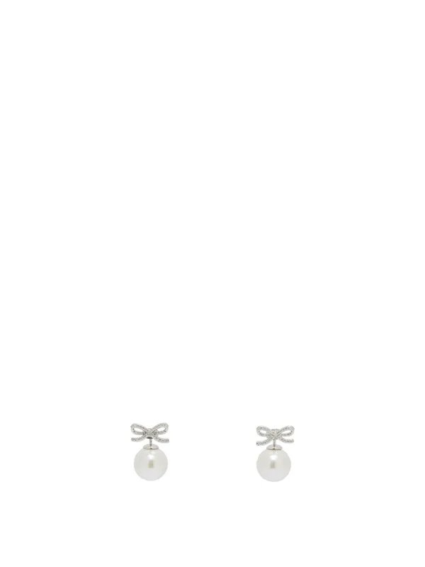 Earrings With Pearl And Crystals Jewels Silver - Self-Portrait