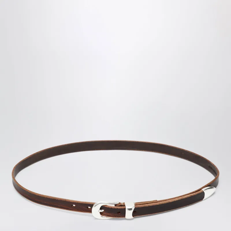 Olega Belt In Brown Calfskin Leather - Our Legacy