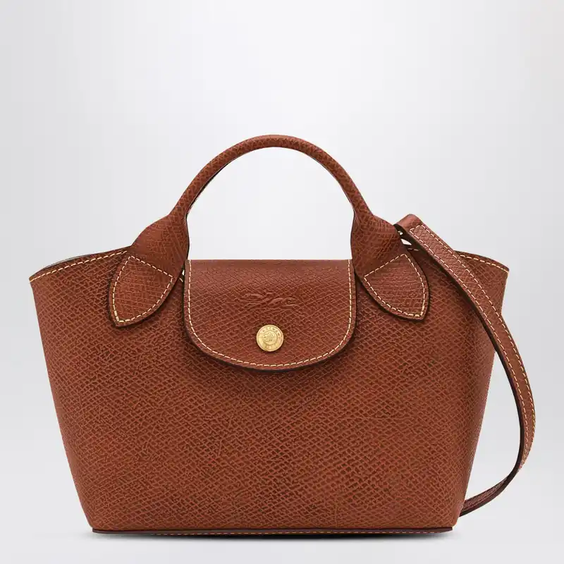 Xs Épure Shopping Bag In Bullet Brun Leather - Longchamp