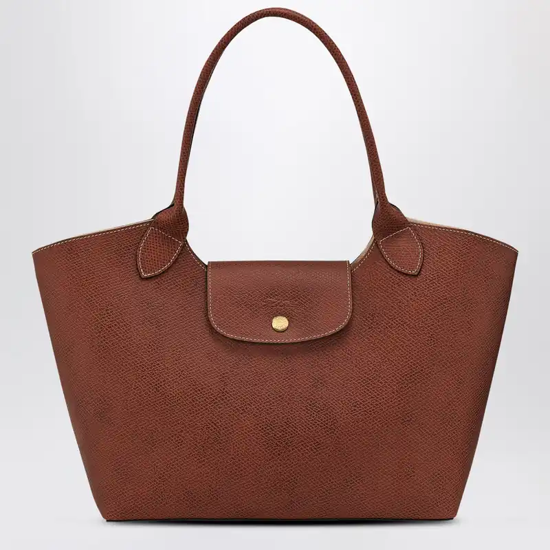 L Épure Leather Shoulder Bag Brown - Longchamp