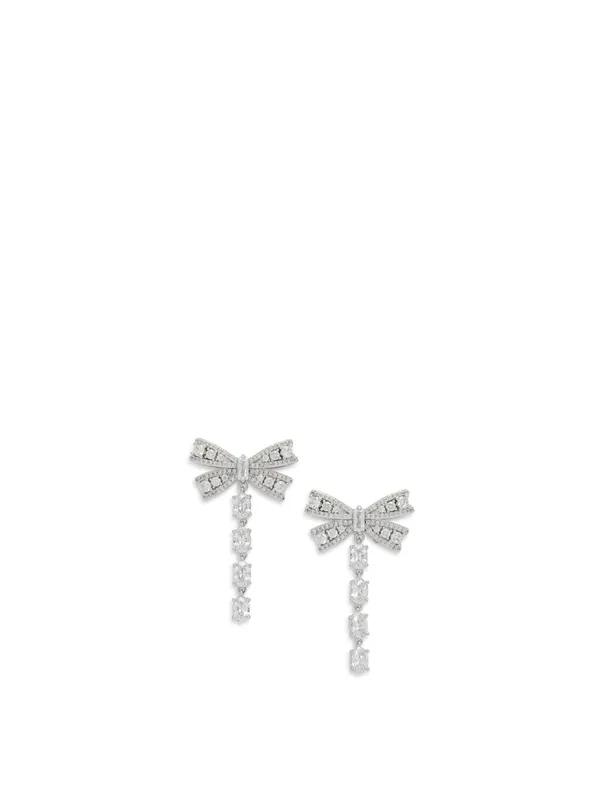 Dangling Earrings With Crystals Jewels Silver - Self-Portrait