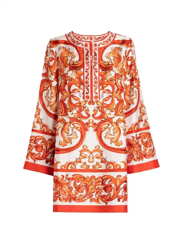 Maiolica Print Mini Dress - Dolce & Gabbana