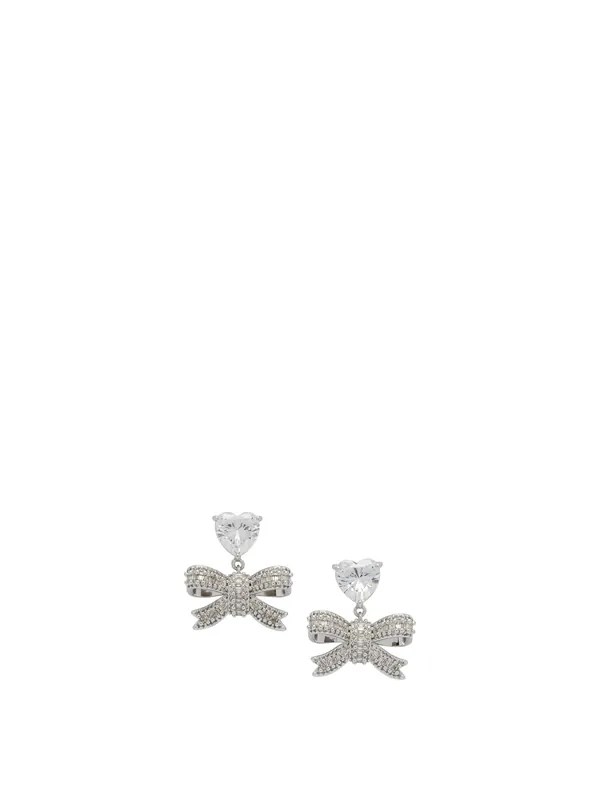 Earrings With Crystals Jewels Silver - Self-Portrait