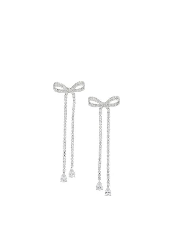 Dangling Earrings With Crystals Jewels Silver - Self-Portrait