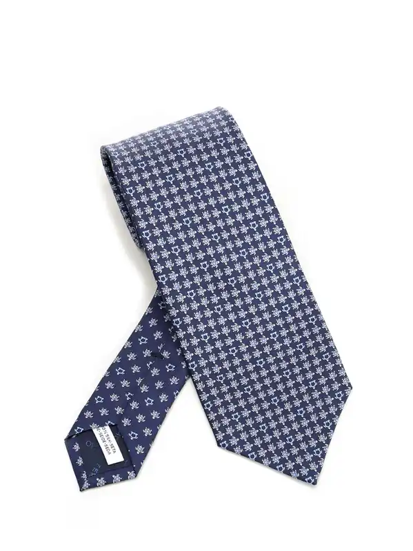 Turtle Print Tie Ties And Bow Ties Blue - Ferragamo