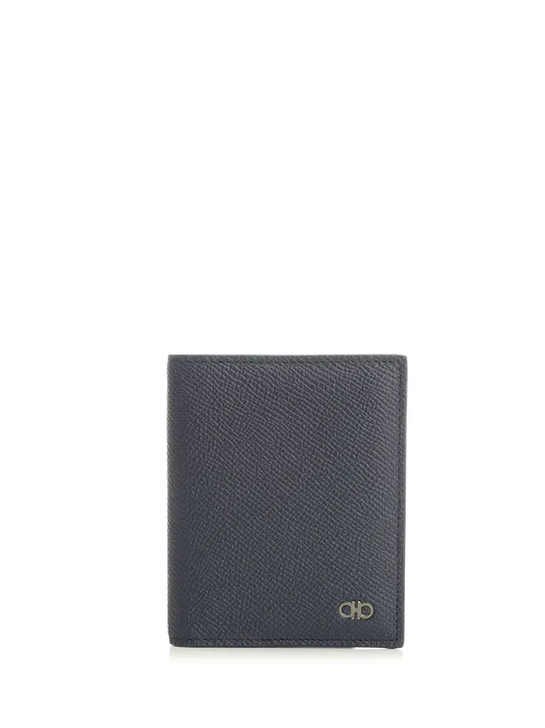 Gancini Credit Card Holder Wallets Blue - Ferragamo