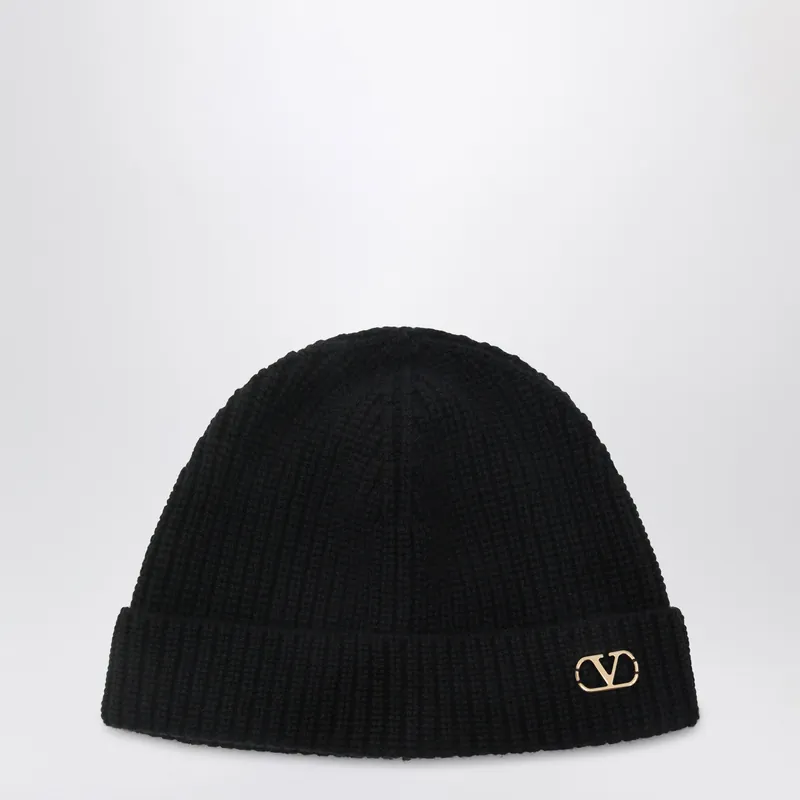 Black Vlogo Signature Cashmere Beanie - Valentino Garavani