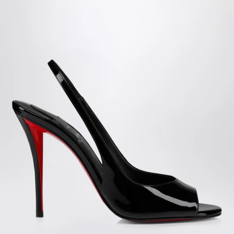 Sofia Z Slingback Pumps In Black Patent Leather - Christian Louboutin