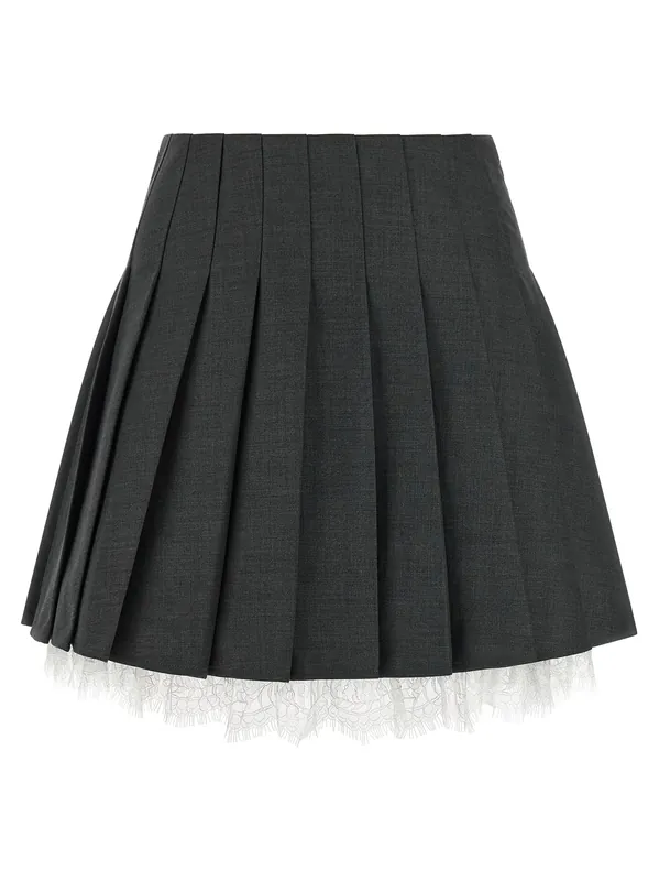 Pleated Skirt Skirts Gray - Self-Portrait
