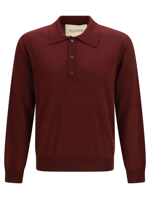 Valentino Wool Polo With Vlogo Embroidery - Valentino Garavani