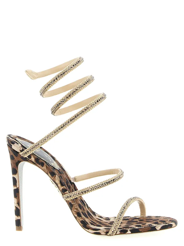 Cleo Leopard Sandals Multicolor - René Caovilla
