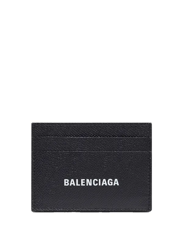 Logo-Print Grained Leather Card Holder