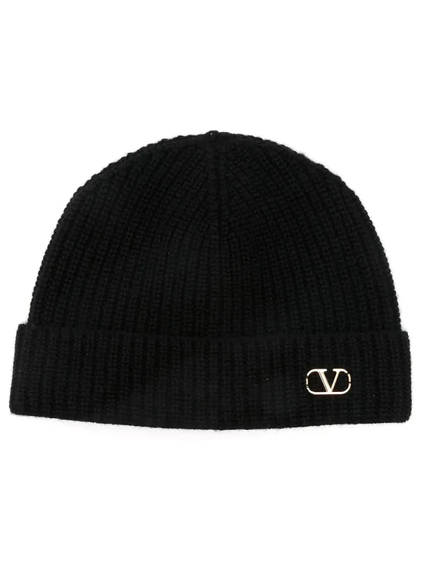 Beanie Knitted Vlogo Signature In Cashmere - Valentino Garavani